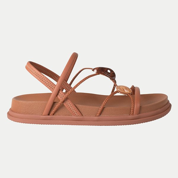 SANDALIA DAKOTA ANABELA BAIXA MASCAVO MARROM FEMININO ADULTO