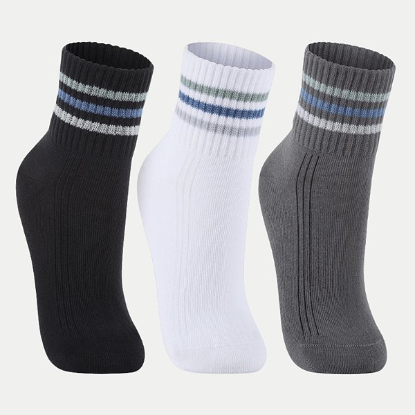MEIA LUPO KIDS PACOTE COM 3 MEIAS SOQUETE PRETO,BRANCO E CINZA MASCULINO INFANTIL