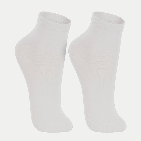 MEIA LUPO KIDS PACOTE COM 2 MEIAS SOQUETE LISA BRANCO UNISEX INFANTIL