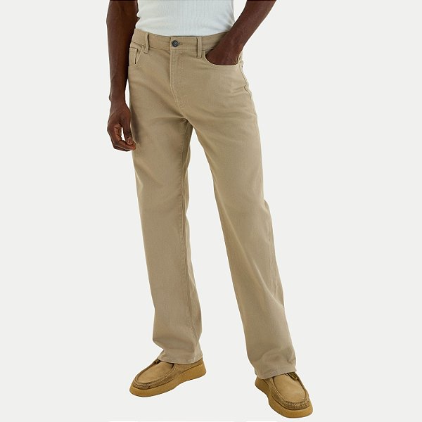 CALÇA HERING BRIM BRUTO COMFORT BEGE MASCULINO ADULTO