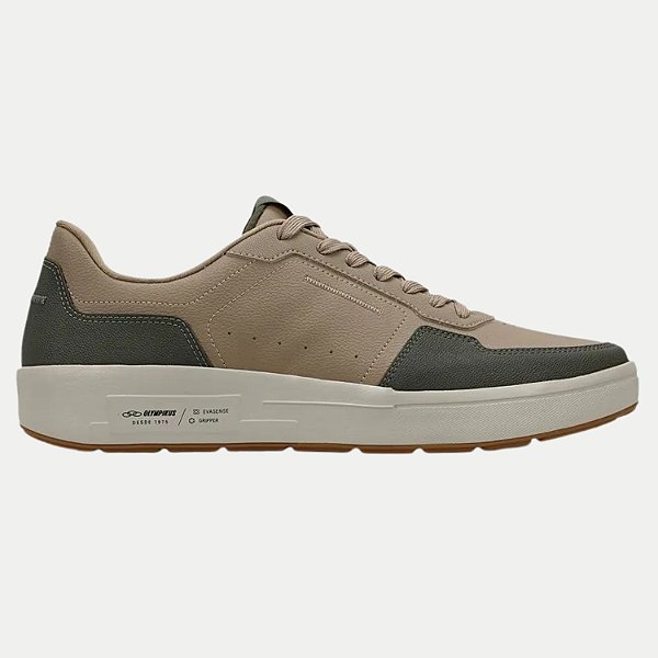 TÊNIS OLYMPIKUS VERSA CASUAL COM CADARÇO BEGE UNISEX ADULTO