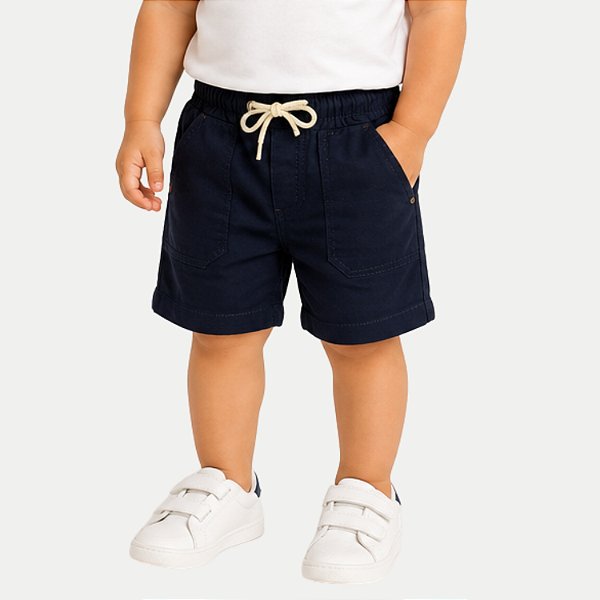 BERMUDA NACIONAL JEANS BRIM COM ELASTANO COMFORT AZUL MARINHO MASCULINO INFANTIL