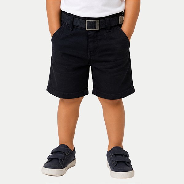 BERMUDA NACIONAL JEANS BRIM COM ELASTANO COMFORT PRETO MASCULINO INFANTIL