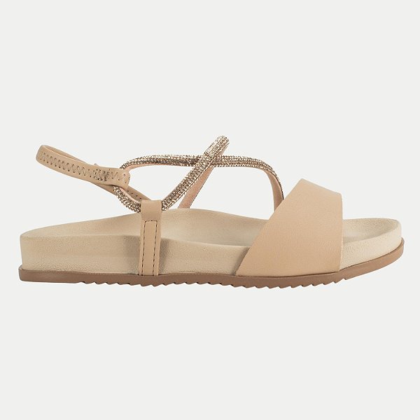 SANDALIA PINK CATS ANABELA BAIXA GRANO NUDE FEMININO INFANTIL