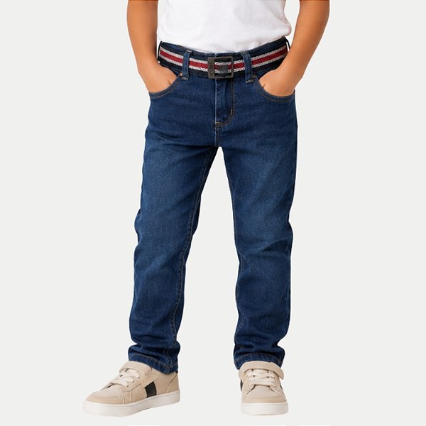 CALÇA NACIONAL JEANS JEANS MÉDIO COM ELASTANO SLIM MASCULINO INFANTIL