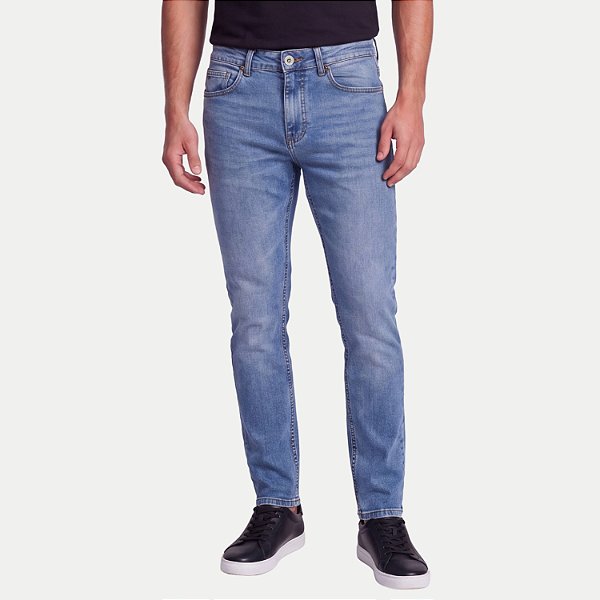 CALÇA MAX DENIM JEANS MÉDIO COM ELASTANO SLIM MASCULINO ADULTO