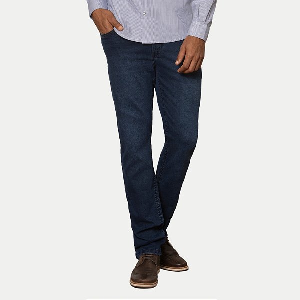 CALÇA PITT JEANS ESCURO COM ELASTANO SLIM MASCULINO ADULTO