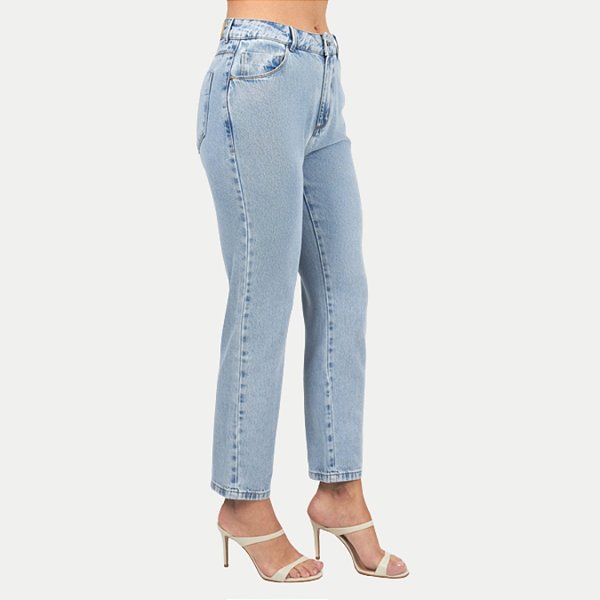 CALÇA SHOT JEANS CLARO BRUTO MOM FEMININO ADULTO