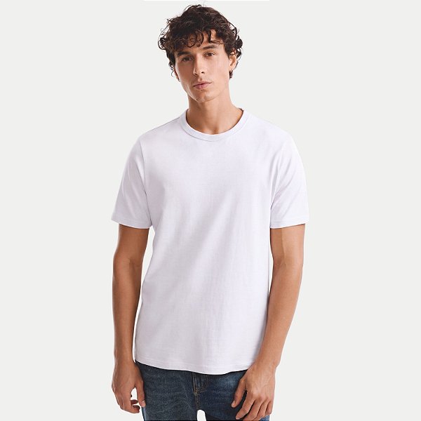 CAMISETA HERING MANGA CURTA COMFORT ALGODÃO LISA BRANCO MASCULINO ADULTO
