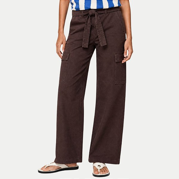 CALÇA HERING VISCOSE E POLIESTER CARGO MARROM FEMININO ADULTO