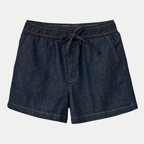 SHORT HERINGKIDS JEANS MÉDIO  BRUTO BÁSICO COS COM ELASTICO FEMININO INFANTIL