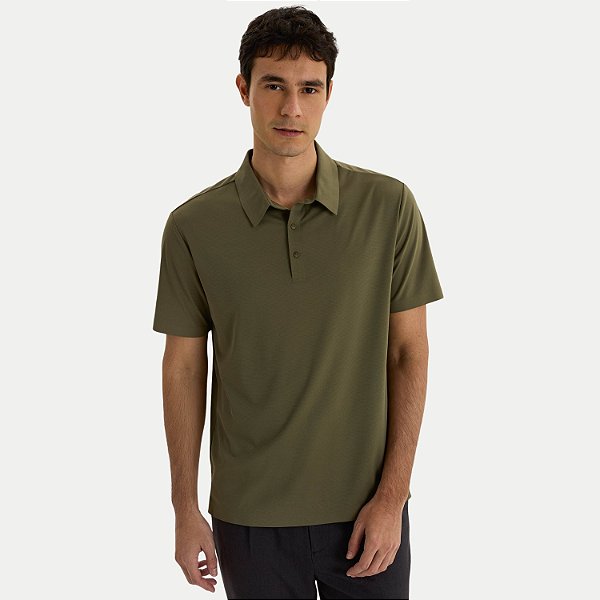 POLO HERING MANGA CURTA COMFORT MALHA VERDE MASCULINO ADULTO