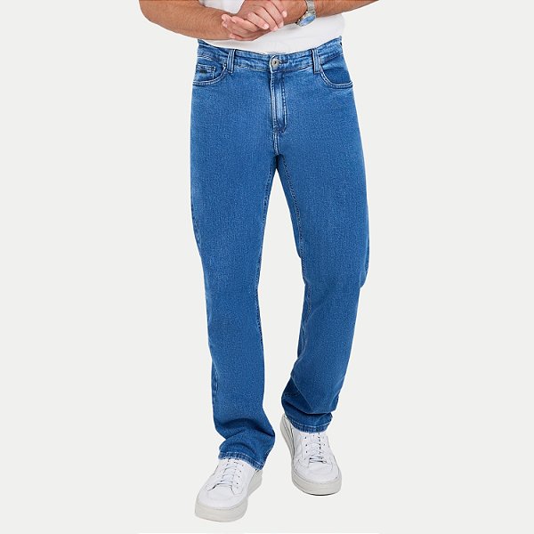 CALÇA MAX DENIM JEANS CLARO COM ELASTANO COMFORT MASCULINO ADULTO