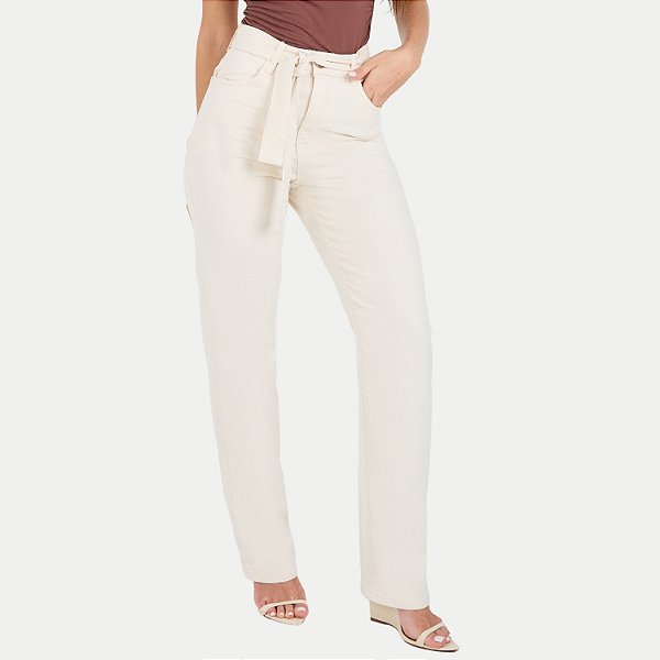 CALÇA MAX DENIM BRIM BRUTO COMFORT OFFWHITE FEMININO ADULTO