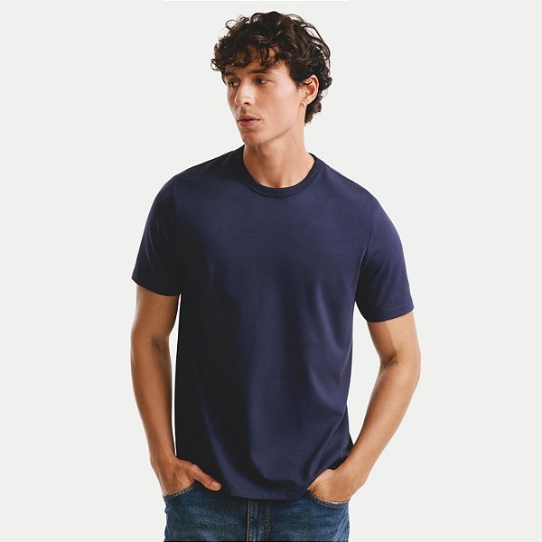 CAMISETA HERING MANGA CURTA COMFORT ALGODÃO LISA AZUL MARINHO MESCULINO ADULTO