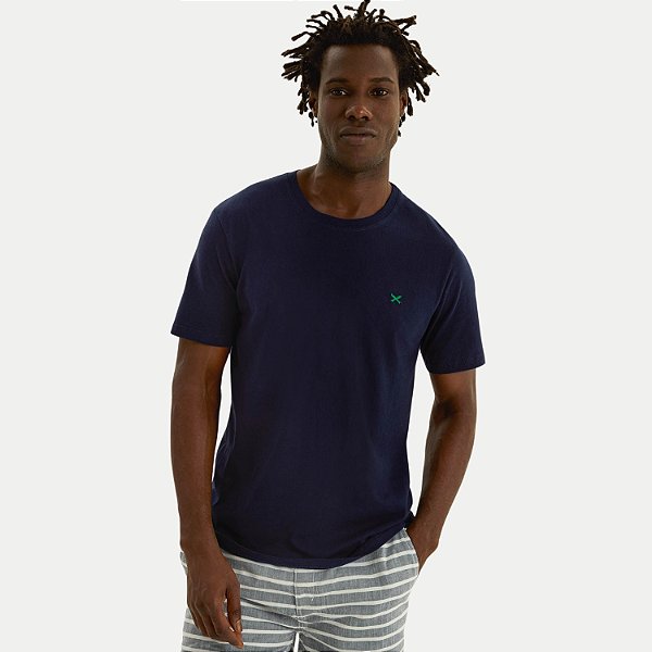 CAMISETA HERING MANGA CURTA COMFORT WORD LISA AZUL MARINHO MASCULINO ADULTO