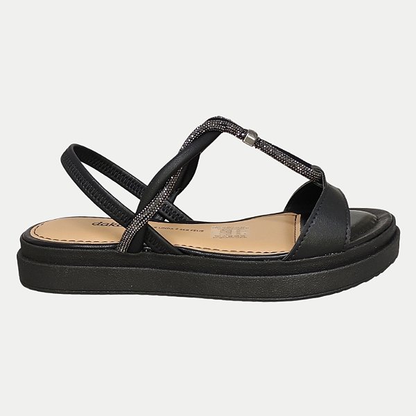 SANDALIA DAKOTA ANABELA BAIXO PRETO FEMININO ADULTO