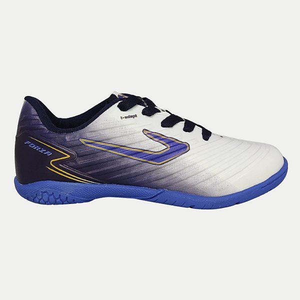 TÊNIS TOPPER FUTSAL FORZA V SINTETICO BRANCO/AZUL MASCULINO INFANTIL