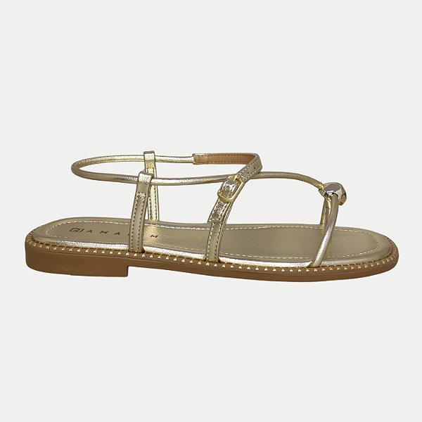 SANDALIA RAMARIM RASTEIRA OURO FEMININO ADULTO