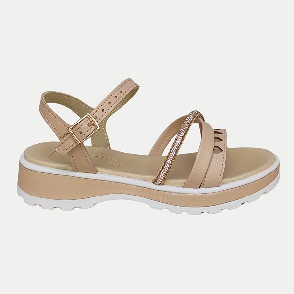 SANDALIA MOLEKINHA ANABELA BAIXA ROSA CLARO FEMININO INFANTIL