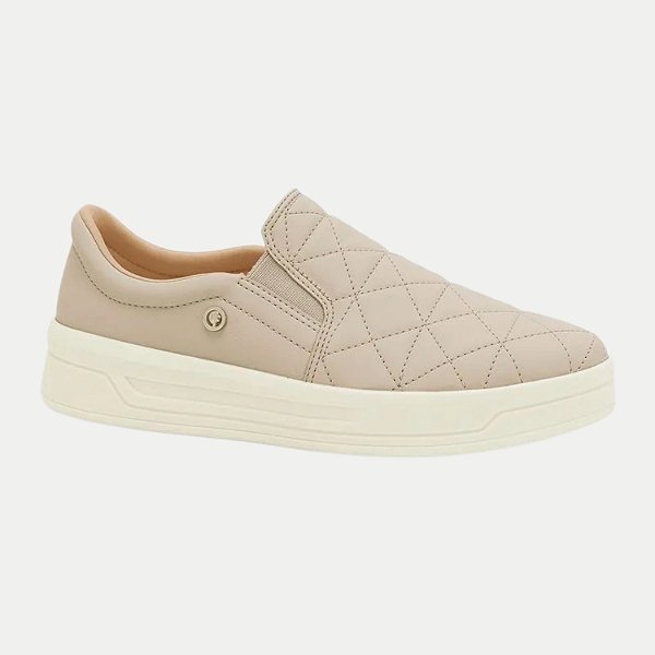 TÊNIS COMFORT FLEX CASUAL IATE BEGE FEMININO ADULTO