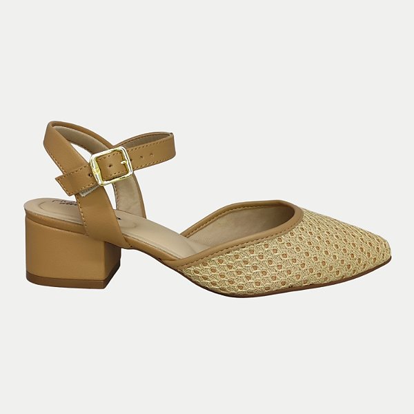 SAPATO MODARE SALTO MÉDIO CHANEL NUDE FEMININO ADULTO