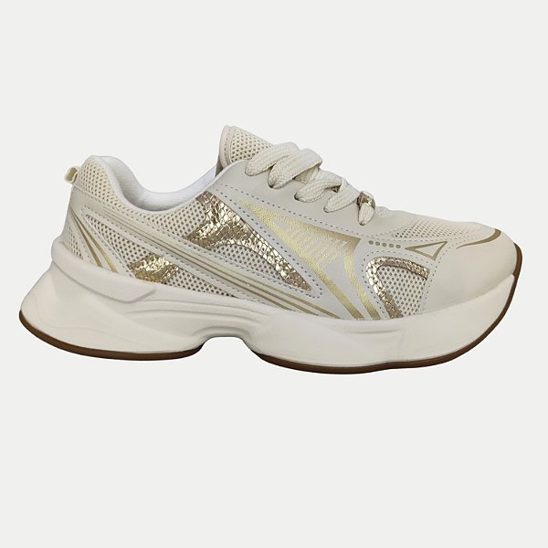 TÊNIS MOLEKINHA CASUAL COM CADARÇO OFFWHITE FEMININO INFANTIL