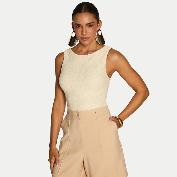 BLUSA LUNENDER REGATA BODY MALHA OFFWHITE FEMININO ADULTO
