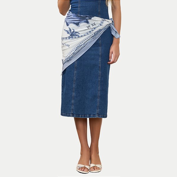 LENCO DOCE TRAMA POLIESTER ESTAMPADO AZUL OCEANO FEMININO ADULTO