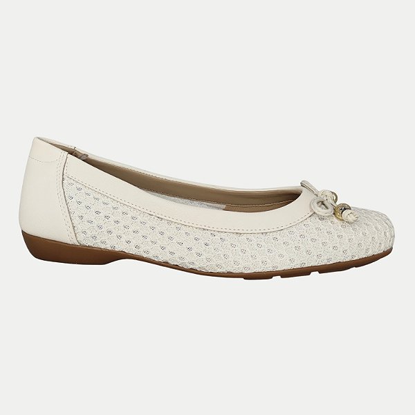 SAPATILHA MODARE BICO REDONDO TELA OFFWHITE FEMININO ADULTO