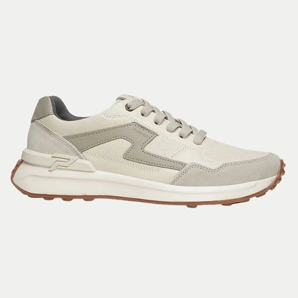 TÊNIS PEGADA CASUAL OFFWHITE COM CADARÇO COURO MASCULINO ADULTO