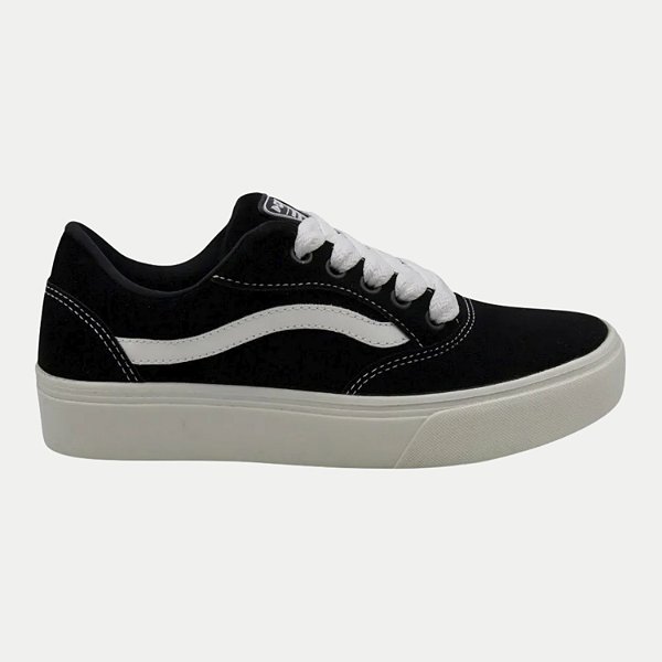 TÊNIS QUIZ CASUAL CASUAL COM CADARÇO PRETO FEMININO ADULTO