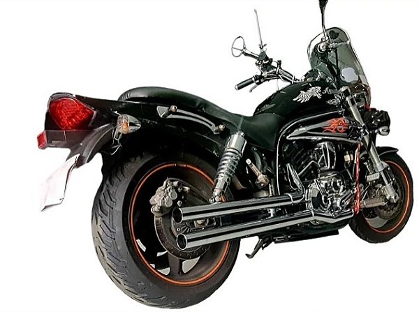 Escapamento kasinski mirage 650 reto 2009/2013 cromado cobra