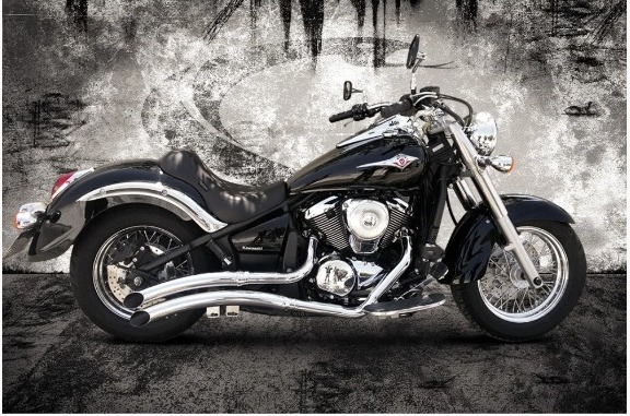 Escapamento custom vulcan 900 JJ 2010 até 2015 cromado cobra