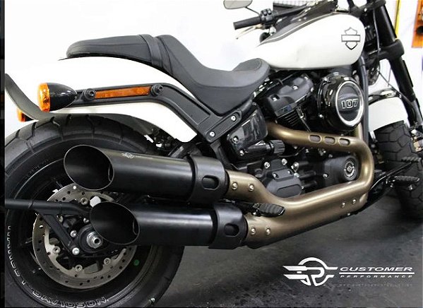 Ponteira Fat Bob 2018 a 2024 Corte Angular 4 Pol T-black Customer