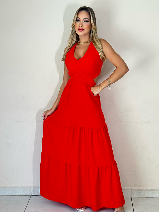 Vestido Longo Tecido Duna