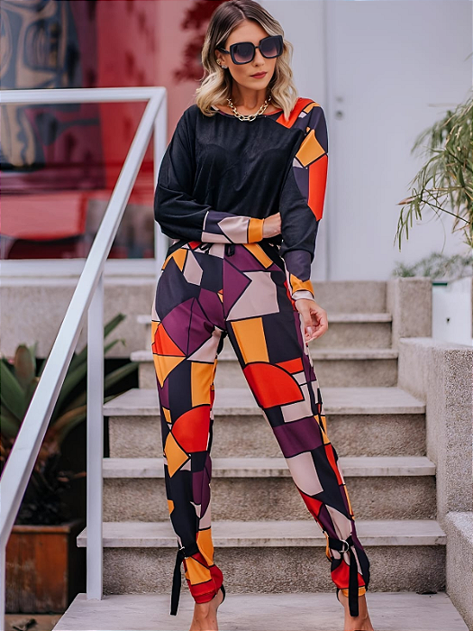 Conjunto de Inverno Feminino Manga Longa