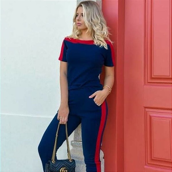 Conjunto de calça e blusa de crepe Clearance