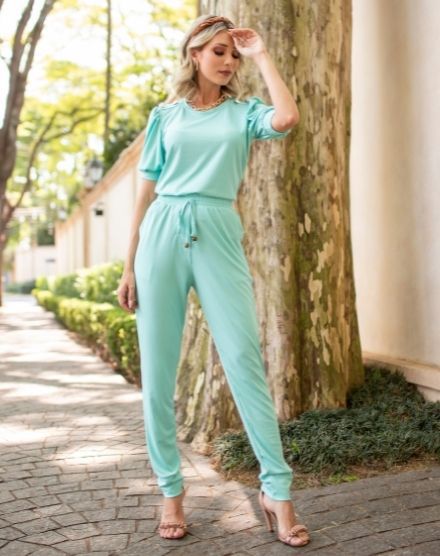 Conjunto de Malha Canelada Premium