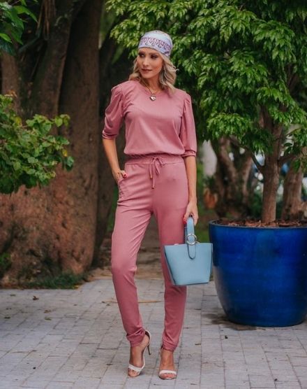 Conjunto Feminino De Malha - Rosé