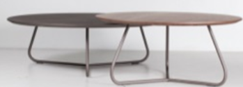 Elegante Mesa De Centro Freijo Tingido Com Pés Ouro Velho