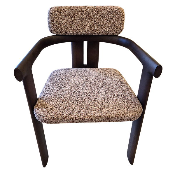 Cadeira Tribeca Com Braço Revestimento em Tecido e Madeira Vintage