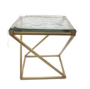 Mesa Lateral De Metal e Vidro