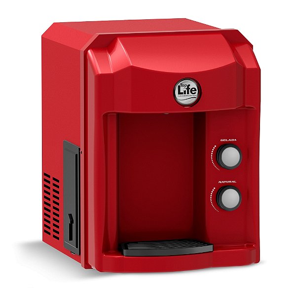 TopLife 2,4L/h Purificador Água Gelada + Compressor + Eficiência Bacteriológica - Nem Platinum Class cor vermelho