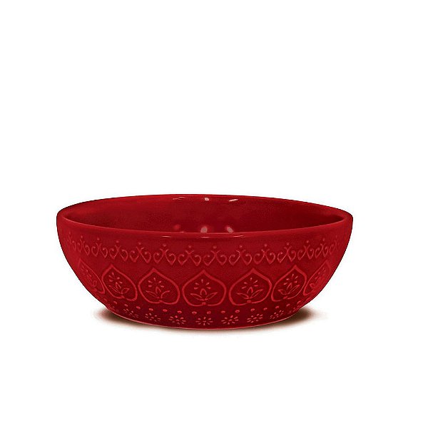 Bowl em Cerâmica Yoi Relieve Vermelho
