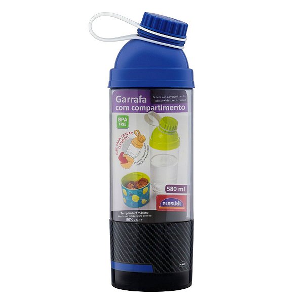 Garrafa com Compartimento Plasútil Decora 580ml