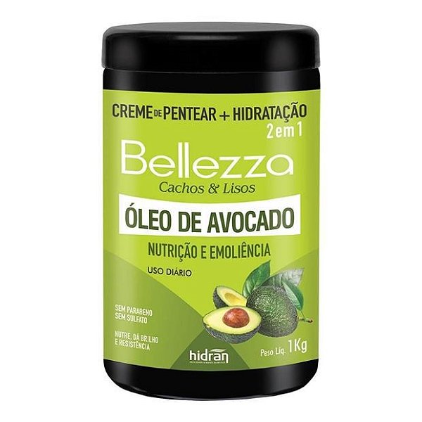 Creme de Pentear + Hidratação Hidran Bellezza 2 em 1 Óleo de Avocado 1Kg