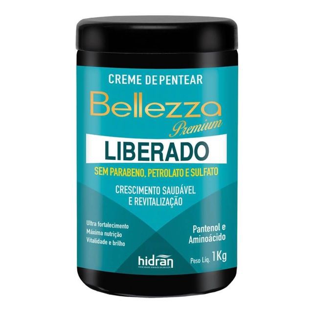 Creme de Pentear Hidran Bellezza Premium Liberado Crescimento Saudável e Revitalização 1Kg
