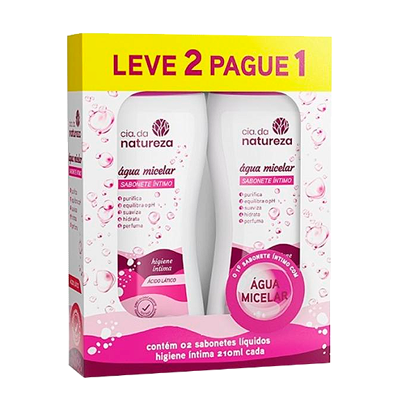 Sabonete Líquido Íntimo Cia Natureza Água Micelar 210ml L2P1