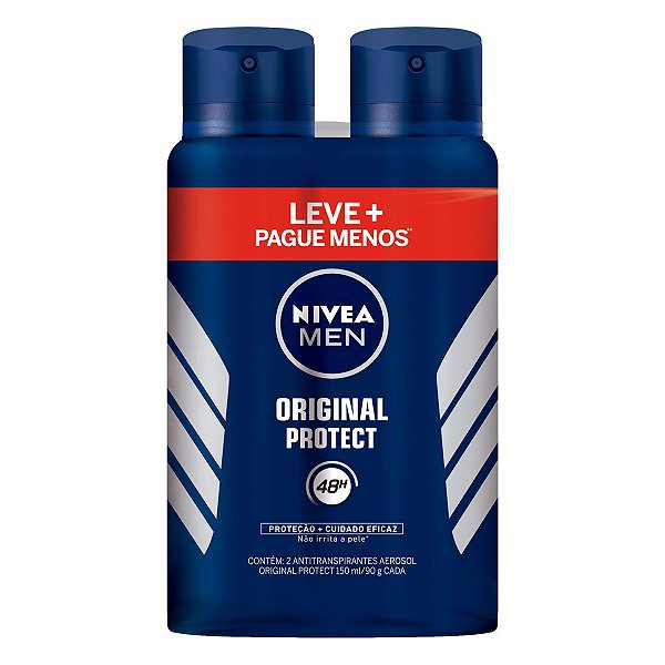 Desodorante Aerosol Nivea Men Original Protect 48h 150ml C/2 Unidades